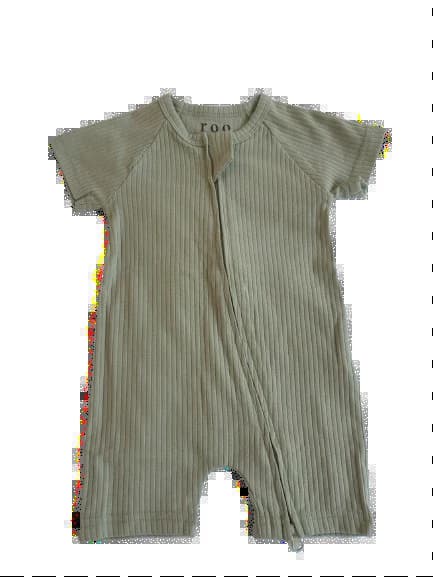 A roo organic cotton romper with a two-way zip